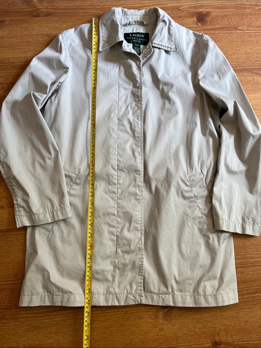 Lauren Ralph Lauren Light Beige Trench with Hidden Button Placket, size Petite M